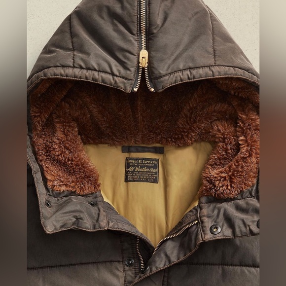 Double RL Coated Twill Parka Vintage Black - Picture 3 of 7